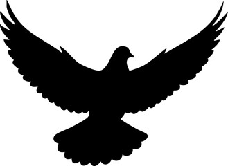 Elegant dove spreading wings in flight, a symbol of peace, hope, and freedom for graphic design