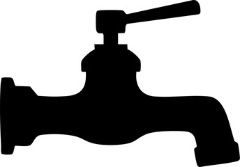 Classic black silhouette of a water tap, a timeless symbol of essential resources and home comfort.