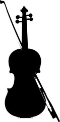 Elegant violin silhouette poised for performance, evoking timeless musical artistry and classical sound