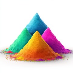 A pile of colorful powder with a white background