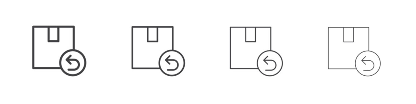 Return purchase icon simple vector line art symbol