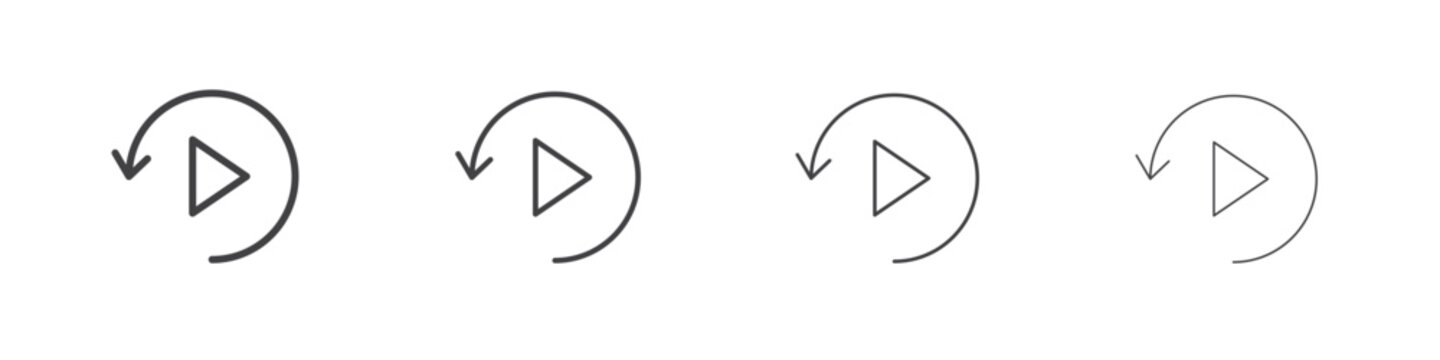 Playback icon simple vector line art symbol