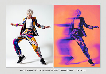 Halftone Motion Gradient Photoshop Effect