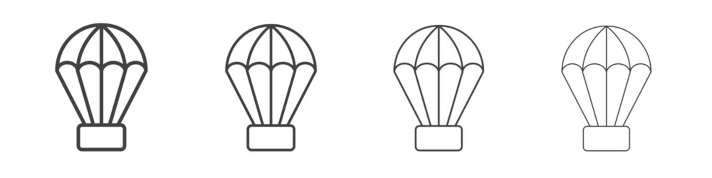 Parachute icon simple vector line art symbol