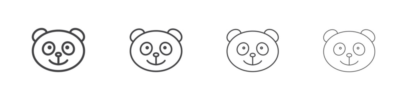 Panda icon simple vector line art symbol