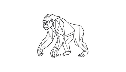 Geometric ape profile drawing