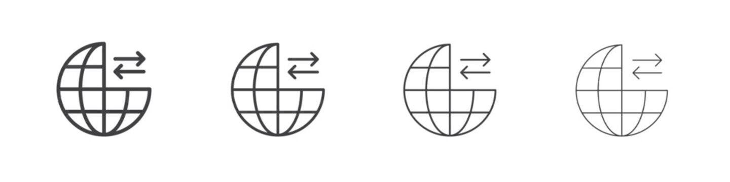Import export icon simple vector line art symbol