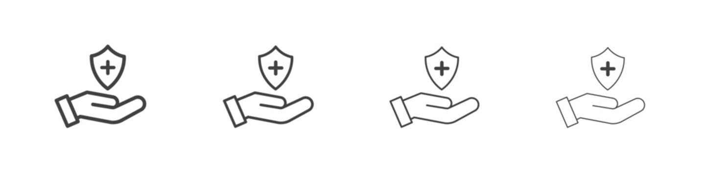 Health insurance icon simple vector line art symbol