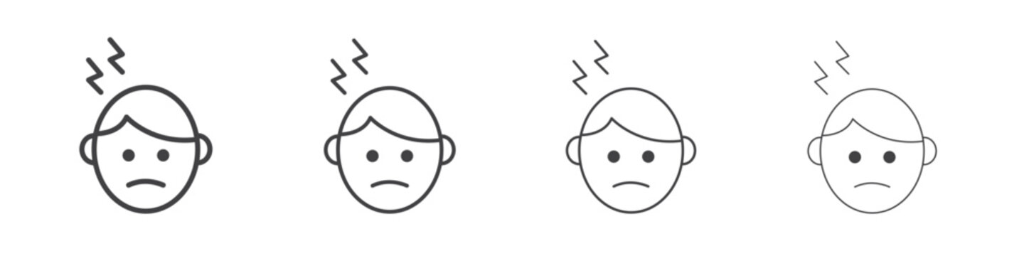 Headache icon icon simple vector line art symbol