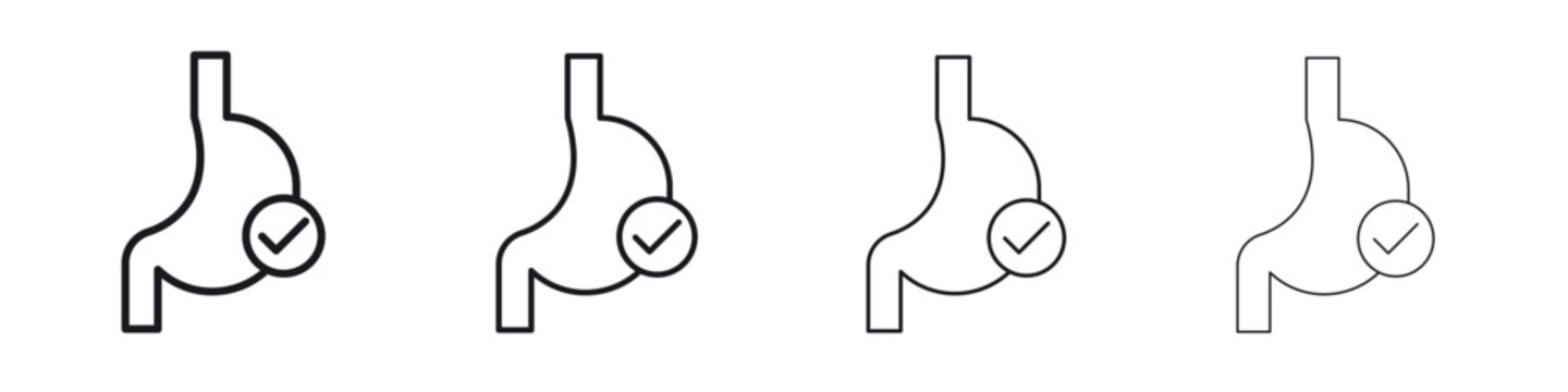 Good digestion icon simple vector line art symbol