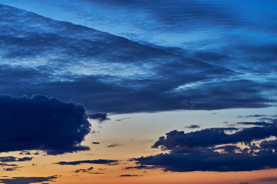 Cloudscape above Lake Mj&oslash;sa an evening of early autumn.