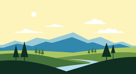 landscape with mountains