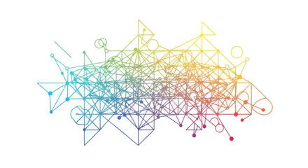 Colorful Abstract Neural Network Connection Background