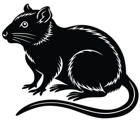 Vector illustration of a cute cat and squirrel cartoon drawing