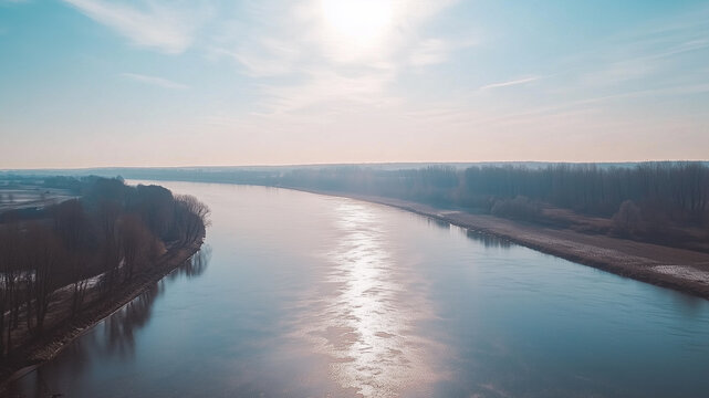 River landscape, natural landscape, sunset, sunrise, greenery