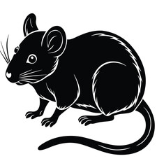 Cute cartoon mouse with cheese vector illustration on white background