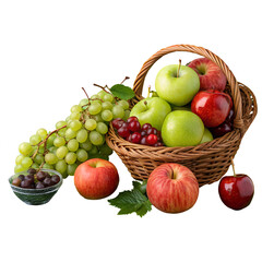 Colorful Mix of Fresh Fruits – Tropical and Healthy Fruits on White Background