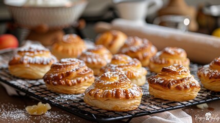 Golden Croissants Freshly Baked Representing Traditional European Breakfast