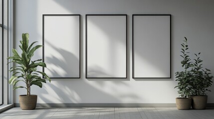 Minimal Wall Poster Realistic Mockup