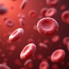 Red Blood Cells Microscopic View Detailed Medical Illustration of Human Erythrocytes