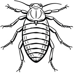 Vector illustration of an isolated insect with a detailed antenna on a white background