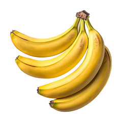 Fresh Bananas & Papaya Isolated on White Background