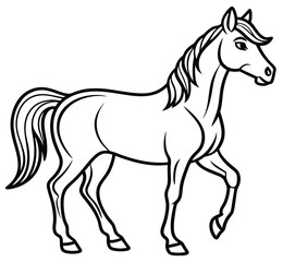 Black horse vector illustration isolated on white background