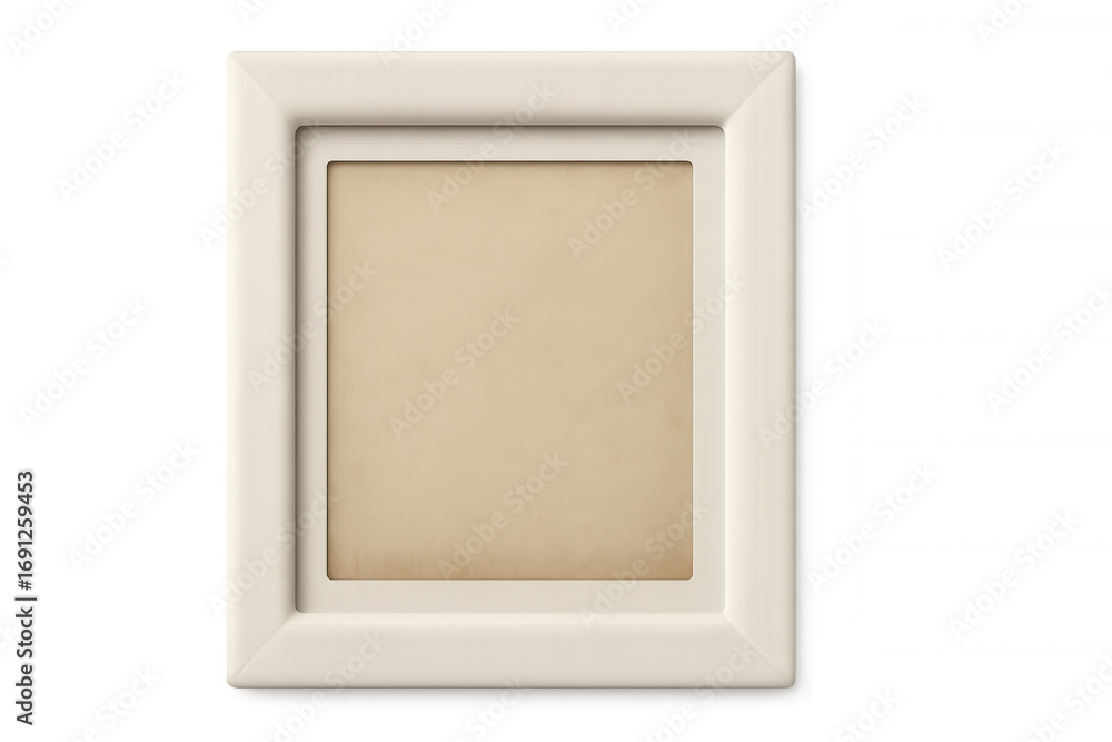 Aufkleber white frame with beige background on transparent background, perfect for displaying your images or a