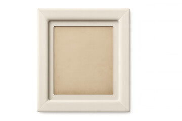 White frame with beige background on transparent background, perfect for displaying your images or artwork
