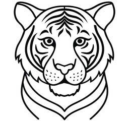 Tiger head vector illustration of a wild animal face design