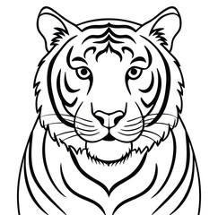Tiger head vector illustration of a wild animal face design