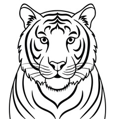 Obraz premium White tiger head vector illustration design of a wild animal face logo