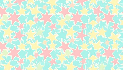 Pastel stars on a light teal background
