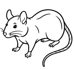 Cartoon vector illustration of a cute rat and mouse on white background