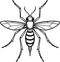 Obraz premium Vector illustration of a mosquito and wasp isolated on white background