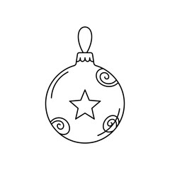 Fototapeta premium Simple Black and White Christmas Ornament Illustration