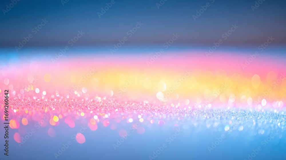 Poster colorful bokeh effect creating a dreamy atmosphere over a smooth surface