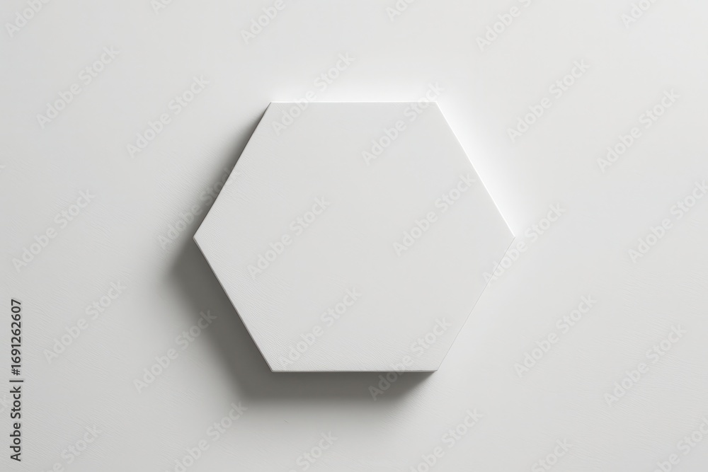 Poster vector abstract paper featuring a white hexagon background with light and shadow