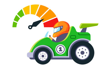racing car speed. participation in race. flat illustration.