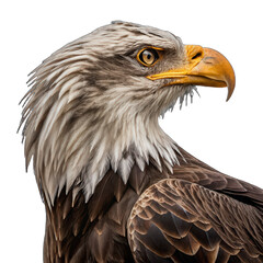 Obraz premium Portrait of an eagle isolated on transparent background cutout png powerful bird of prey majestic eagle close-up wildlife portrait transparent cutout image isolated eagle head sharp eyes