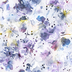 Abstract Seamless Pattern Design, Repeatable Textile Fabric Print, Multicolor Allover Floral Design