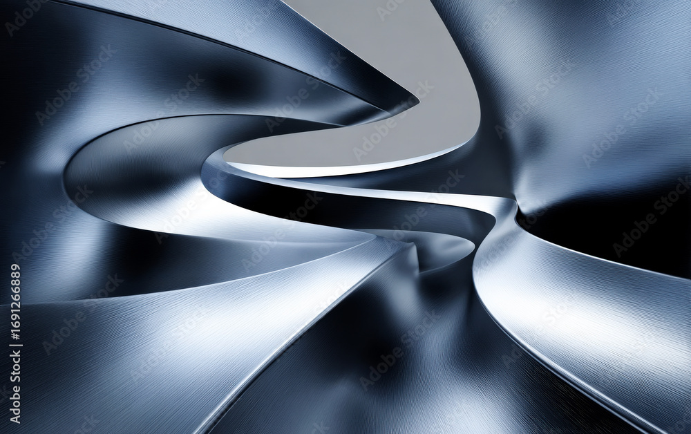 Aufkleber abstract metallic curves with smooth and modern design elements