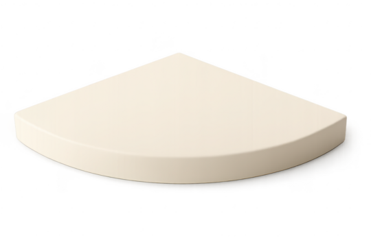 Isometric platform piece with a clean, light beige color isolated on transparent background.