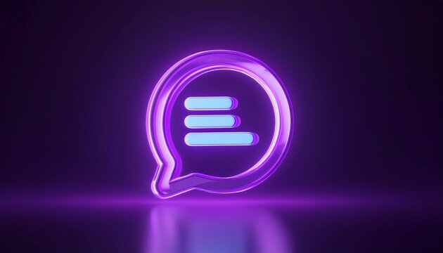 glowing purple 3d information icon with user profile and list