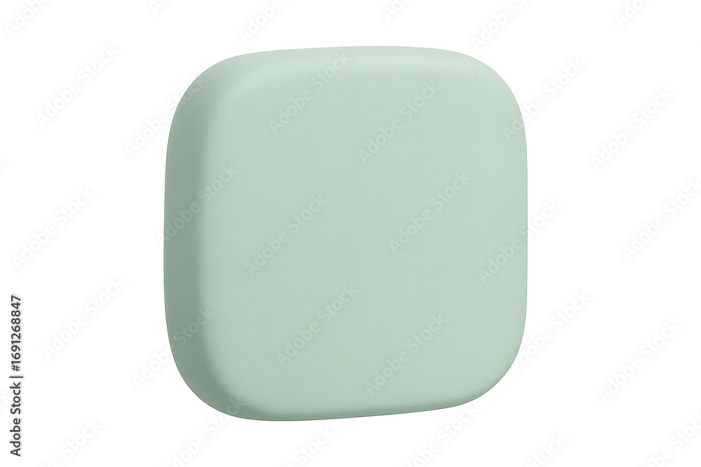 Poster minimalist light green rounded rectangular object isolated on transparent background
