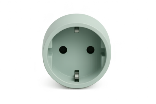 Smart home power adapter plug isolated on transparent background, modern technology