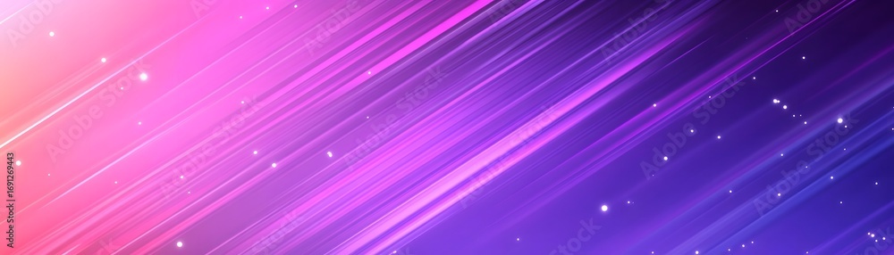 Poster a vibrant design with diagonal lines of pink and purple, featuring subtle glittering particles, crea