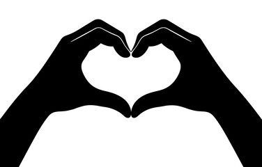 Fototapeta premium Heart-shaped hands silhouette symbolizing love and unity
