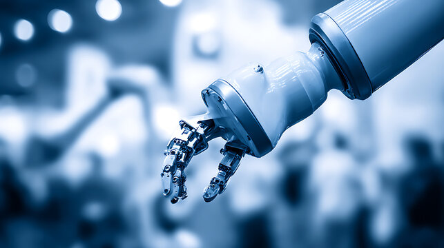 Robotic Arm with Precision Grippers in a High-Tech Environment
