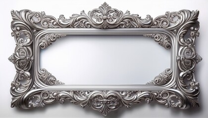 ornate silver frame an elegant and intricately carved silver frame with ornate flourishes and scrolls providing a classic and refined border for any artwork or photograph